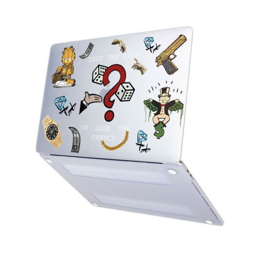 Чехол-накладка Hustle Case Take The Risk Matte Clear для MacBook Air 13" (M1 | 2020 | 2019 | 2018)