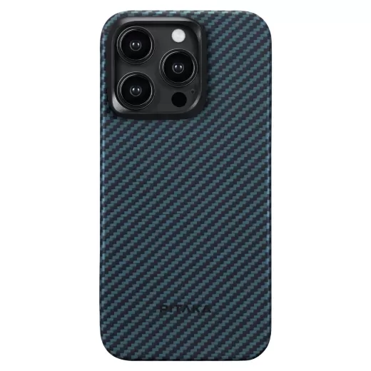 Карбоновый чехол Pitaka MagEZ Case 4 1500D Black/Blue (Twill) для iPhone 15 Pro (KI1508P)