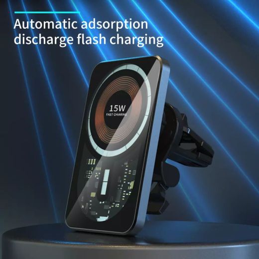 Автомобильное зарядное устройство CasePro Magnetic Wireless Car Charger Black