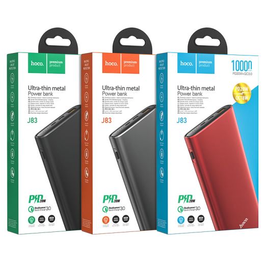 Повербанк (внешний аккумулятор) Hoco J83 Standard PD20W + QC3.0 10000mAh Black