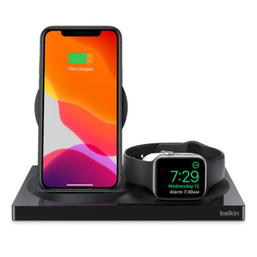 Бездротова зарядка Belkin 3-in-1 Wireless Charger Black для iPhone | Apple Watch | AirPods (WIZ004ttBK)