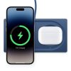Бездротова зарядка Belkin BoostCharge Pro 2 в 1 Wireless Charging Pad with MagSafe 15W Navy (WIZ019ttBL)
