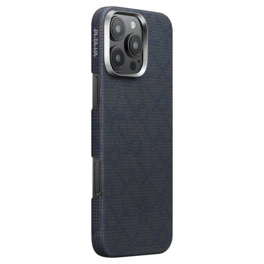 Карбоновый чехол Pitaka Monogram Black/Blue для iPhone 16 Pro