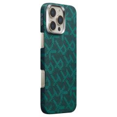 Карбоновый чехол Pitaka Monogram Dark Green для iPhone 16 Pro Max