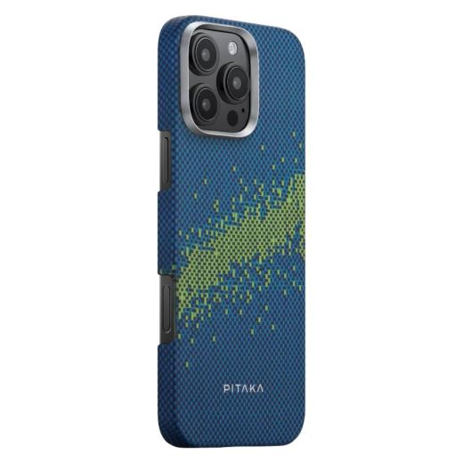 Светящийся в темноте карбоновый чехол Pitaka Tactile Woven Case (Lumintex™ Edition) StarPeak Milky Way Galaxy для iPhone 16 Pro (KI1603PMYG)