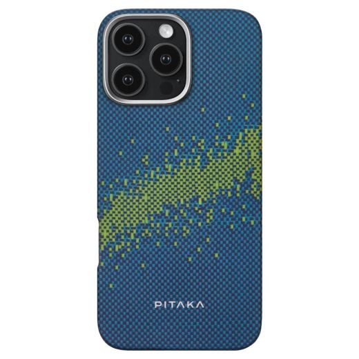 Светящийся в темноте карбоновый чехол Pitaka Tactile Woven Case (Lumintex™ Edition) StarPeak Milky Way Galaxy для iPhone 16 Pro (KI1603PMYG)