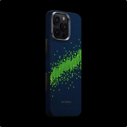 Светящийся в темноте карбоновый чехол Pitaka Tactile Woven Case (Lumintex™ Edition) StarPeak Milky Way Galaxy для iPhone 16 Pro (KI1603PMYG)