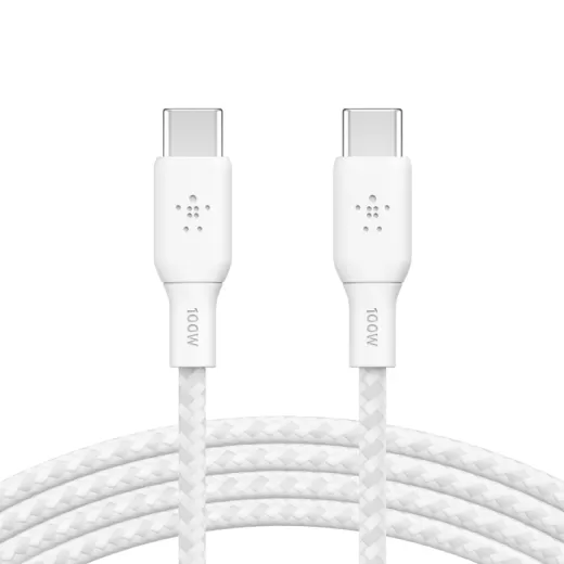 Кабель Belkin BoostCharge USB-C to USB-C Cable 2 метра 100W White (CAB014bt2MWH)