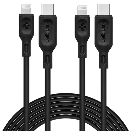 Кабель Spigen DuraSync™ USB-C to Lightning Cable 2 Pack 1 метр Black (000CA27022)