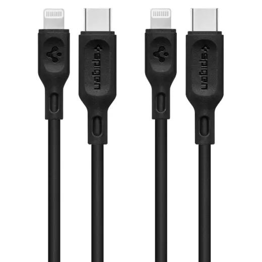 Кабель Spigen DuraSync™ USB-C to Lightning Cable 2 Pack 1 метр Black (000CA27022)