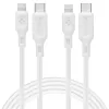 Кабель Spigen DuraSync™ USB-C to Lightning Cable 2 Pack 1 метр White (000CA26356)