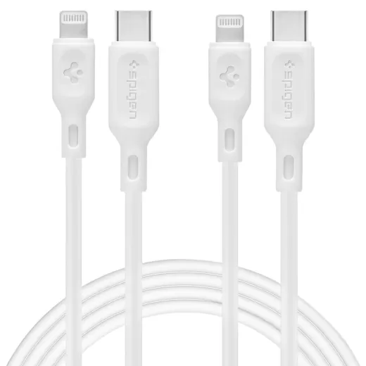 Кабель Spigen DuraSync™ USB-C to Lightning Cable 2 Pack 1 метр White (000CA26356)