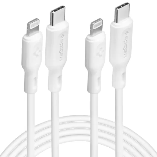 Кабель Spigen DuraSync™ USB-C to Lightning Cable 2 Pack 1 метр White (000CA26356)