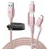 Кабель Spigen DuraSync™ 3 в 1 Charger Cable 1.5 метра Rose Gold (000CB23019)