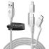 Кабель Spigen DuraSync™ 3 в 1 Charger Cable 1.5 метра Silver (000CB23017) Кабель Spigen DuraSync™ 3 в 1 Charger Cable 1.5 метра Silver (000CB23017)
