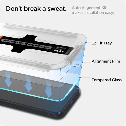 Захисне скло Spigen Screen Protector EZ FIT GLAS.tR (Sensor Protection) для iPhone 16e | iPhone 14 (AGL03386)