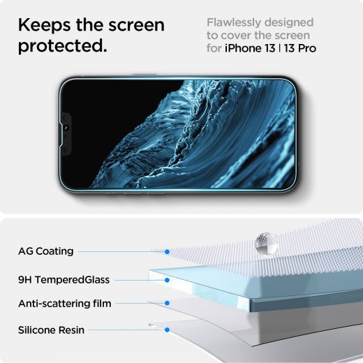 Захисне скло Spigen Screen Protector EZ FIT GLAS.tR для iPhone 14 | 13 | 13 Pro