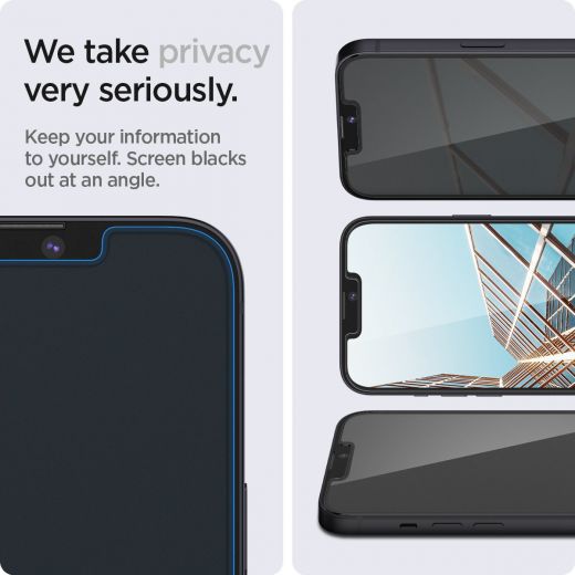 Антишпигун скло Spigen Glas.tR EZ Fit Privacy для iPhone 14 | 13 | 13 Pro