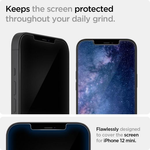 Защитное стекло Spigen Screen Protector EZ FIT GLAS.tR SLIM для iPhone 12 Mini