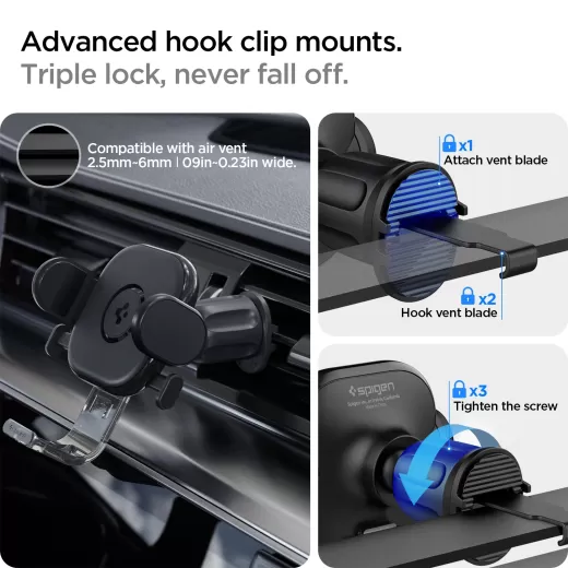 Тримач для телефонів в машину Spigen UTS12 OneTap Universal Car Mount AirVent (ACP05507)