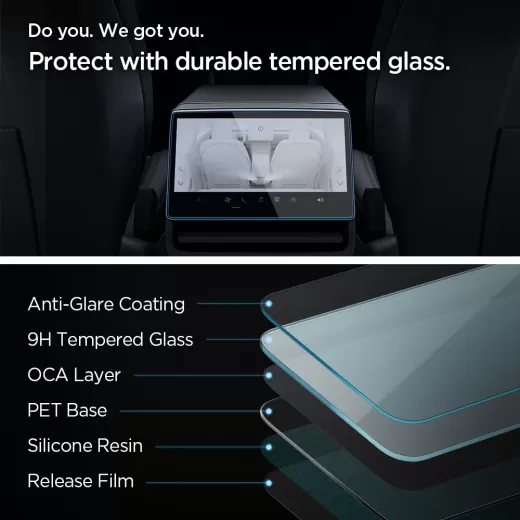 Защитное стекло антиблик Spigen GLAS.tR SLIM | Anti-Glare (Rear) для Tesla Model 3 (2024-2025) (AGL07586)