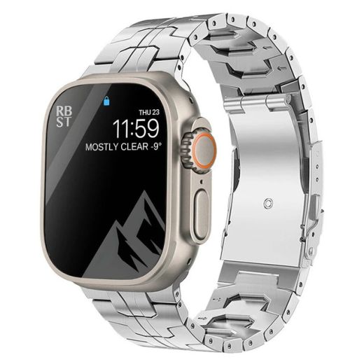 Металлический ремешок Luxury Titanium Strap Silver для Apple Watch 49мм | 46мм | 45мм | 44мм