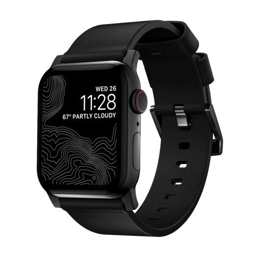 Кожаный ремешок Nomad Modern Slim Band Black Leather / Black Hardware для Apple Watch 41mm | 40mm