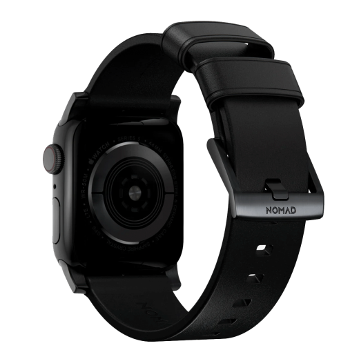 Кожаный ремешок Nomad Modern Slim Band Black Leather / Black Hardware для Apple Watch 42mm | 41mm | 40mm