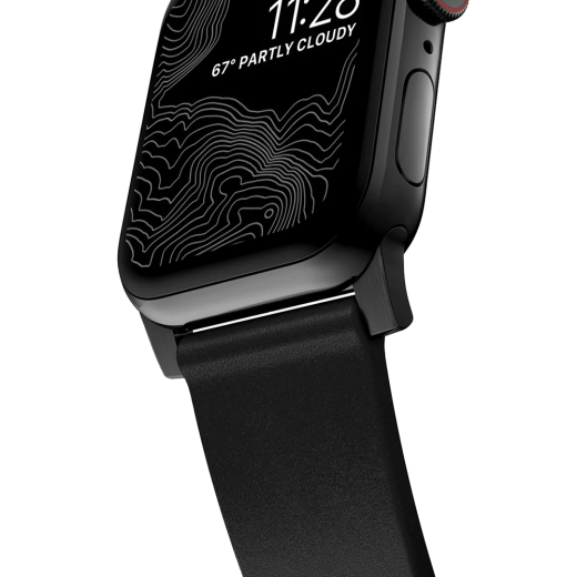 Кожаный ремешок Nomad Modern Slim Band Black Leather / Black Hardware для Apple Watch 42mm | 41mm | 40mm