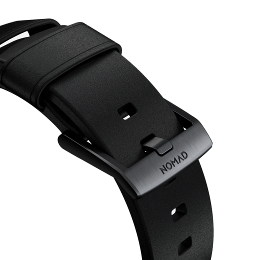 Кожаный ремешок Nomad Modern Slim Band Black Leather / Black Hardware для Apple Watch 42mm | 41mm | 40mm