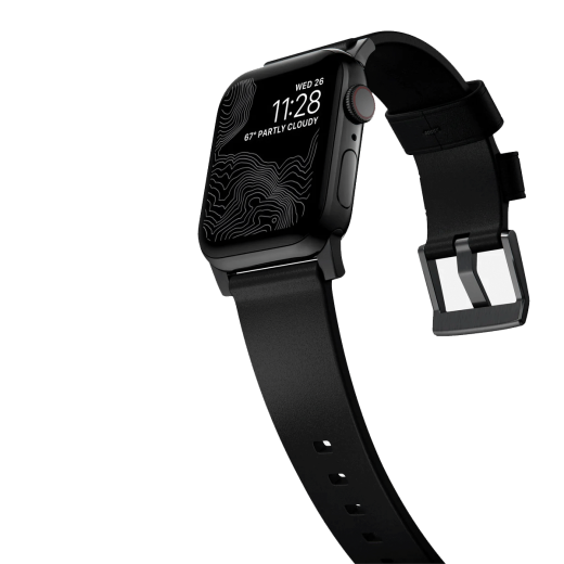 Кожаный ремешок Nomad Modern Slim Band Black Leather / Black Hardware для Apple Watch 42mm | 41mm | 40mm