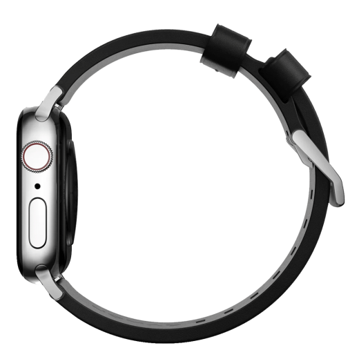 Шкіряний ремінець Nomad Modern Slim Band Black Leather / Silver Hardware для Apple Watch 42mm | 41mm | 40mm