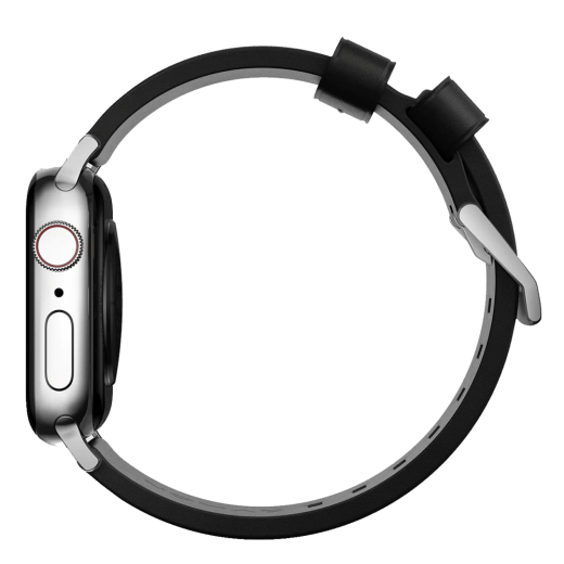 Шкіряний ремінець Nomad Modern Slim Band Black Leather / Silver Hardware для Apple Watch 41mm | 40mm