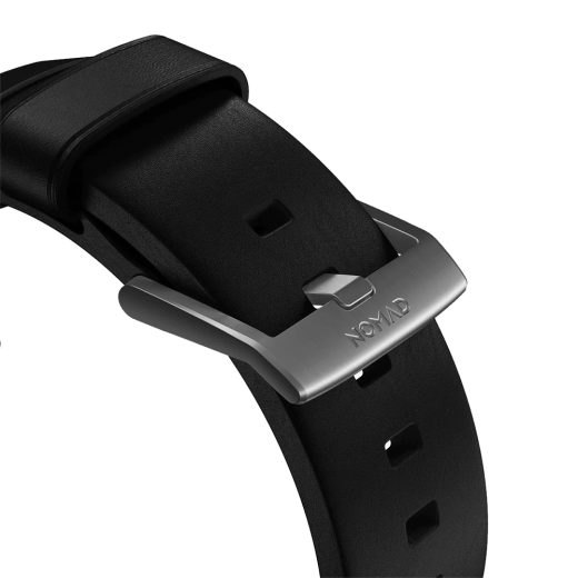 Шкіряний ремінець Nomad Modern Slim Band Black Leather / Silver Hardware для Apple Watch 42mm | 41mm | 40mm