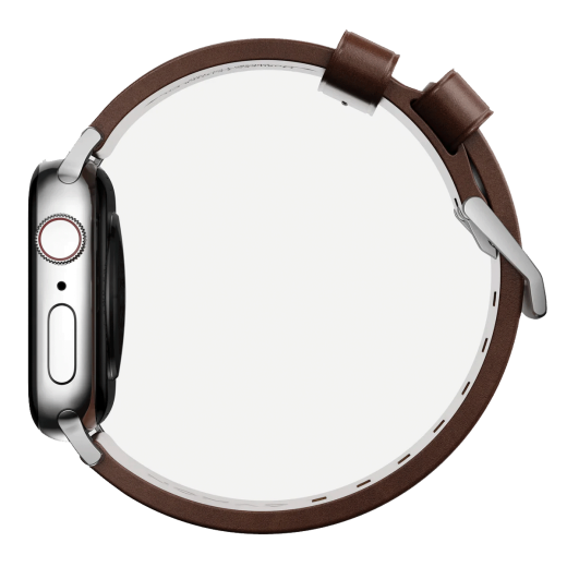 Кожаный ремешок Nomad Modern Band Horween Leather Rustic Brown / Silver Hardware для Apple Watch 42mm | 40мм | 41мм