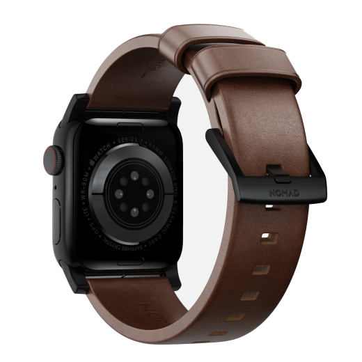 Кожаный ремешок Nomad Modern Band Horween Leather Rustic Brown / Black Hardware для Apple Watch 42mm | 40мм | 41мм