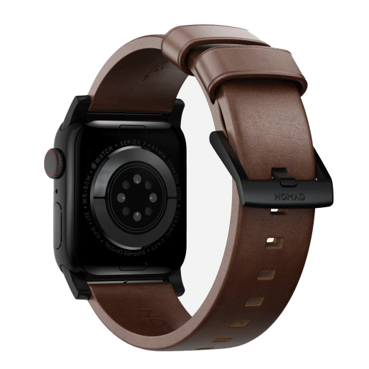 Кожаный ремешок Nomad Modern Band Horween Leather Rustic Brown / Black Hardware для Apple Watch 40мм | 41мм