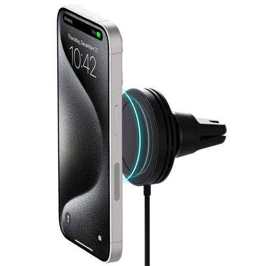 Автомобільний зарядний пристрій iOttie Velox Mini Qi2 Wireless Air Vent Mount Black (VLXWCG212)