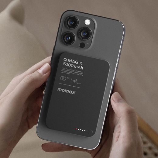 Повербанк Momax Q.Mag X Magnetic Wireless Power Bank 5000mAh Gen 2 Titanium
