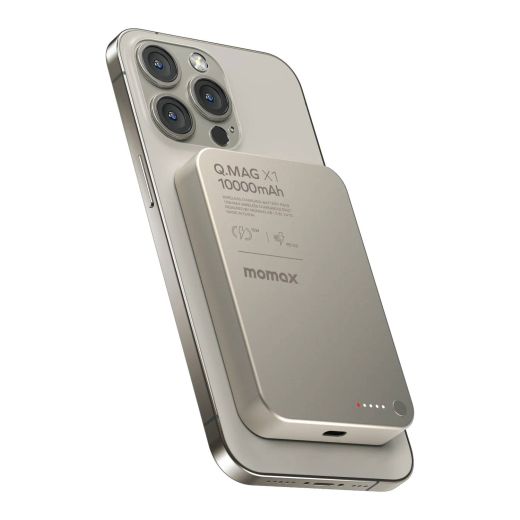 Повербанк Momax Q.Mag X1 Magnetic Wireless Power Bank 10000mAh Gen 2 Titanium
