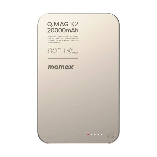 Повербанк Momax Q.Mag X2 Magnetic Wireless Power Bank 20000mAh Gen 2 Titanium
