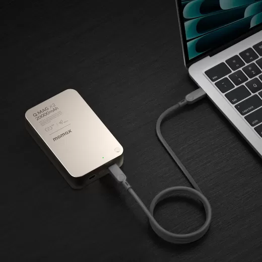 Повербанк Momax Q.Mag X2 Magnetic Wireless Power Bank 20000mAh Gen 2 Sandstone