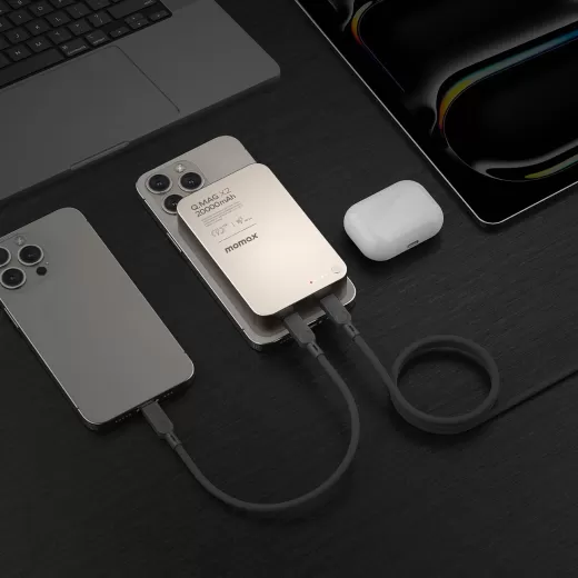 Повербанк Momax Q.Mag X2 Magnetic Wireless Power Bank 20000mAh Gen 2 Titanium