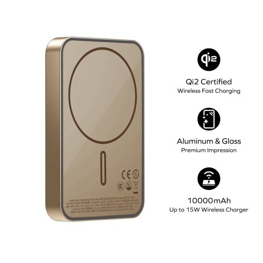 Повербанк Momax Q.Mag X1 Qi2 Magnetic Wireless Power Bank 10000mAh Gen 2 Sandstone