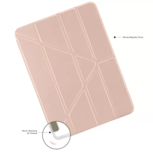 Чохол-підставка Pipetto Origami No1 Original Case Metallic Pink для iPad Air 11” M3 | M2 (2025 | 2024) | Air 10.9" 4 | 5 M1 (2020 | 2022)