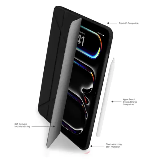 Чехол-подставка Pipetto Origami No1 Case Black для iPad Pro 13" (2024)