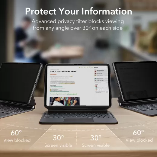 Захисна плівка антишпигун ESR Magnetic Privacy Screen Protector для iPad Pro 13" (2024)