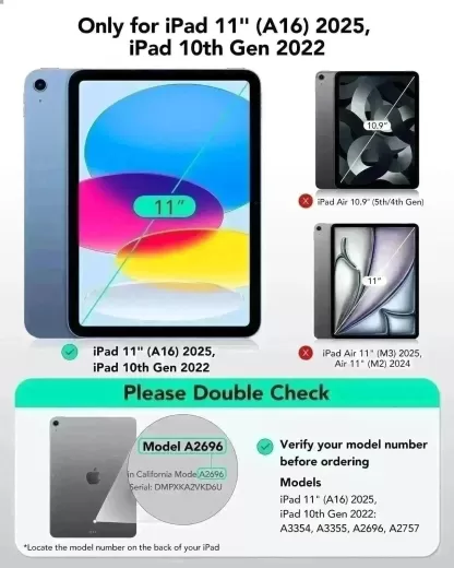 Захисне скло з аплікатором ESR UltraFit Armorite Screen Protector (2 шт.) для iPad 11" A16 (2025) | iPad 10.9" (2022) (1E11900201)
