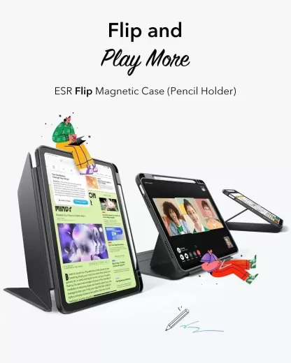 Чохол ESR Flip Magnetic Case with Pencil Holder Light Purple для iPad Air 11” M2 | M3 (2024 | 2025) (1B21400303)