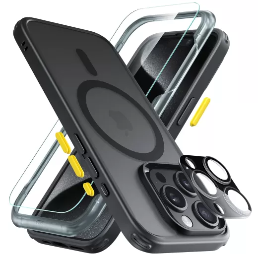 Чехол со стеклом ESR Classic Pro Case (HaloLock) Set Frosted Black для iPhone 15 Pro Max (1A7240101)